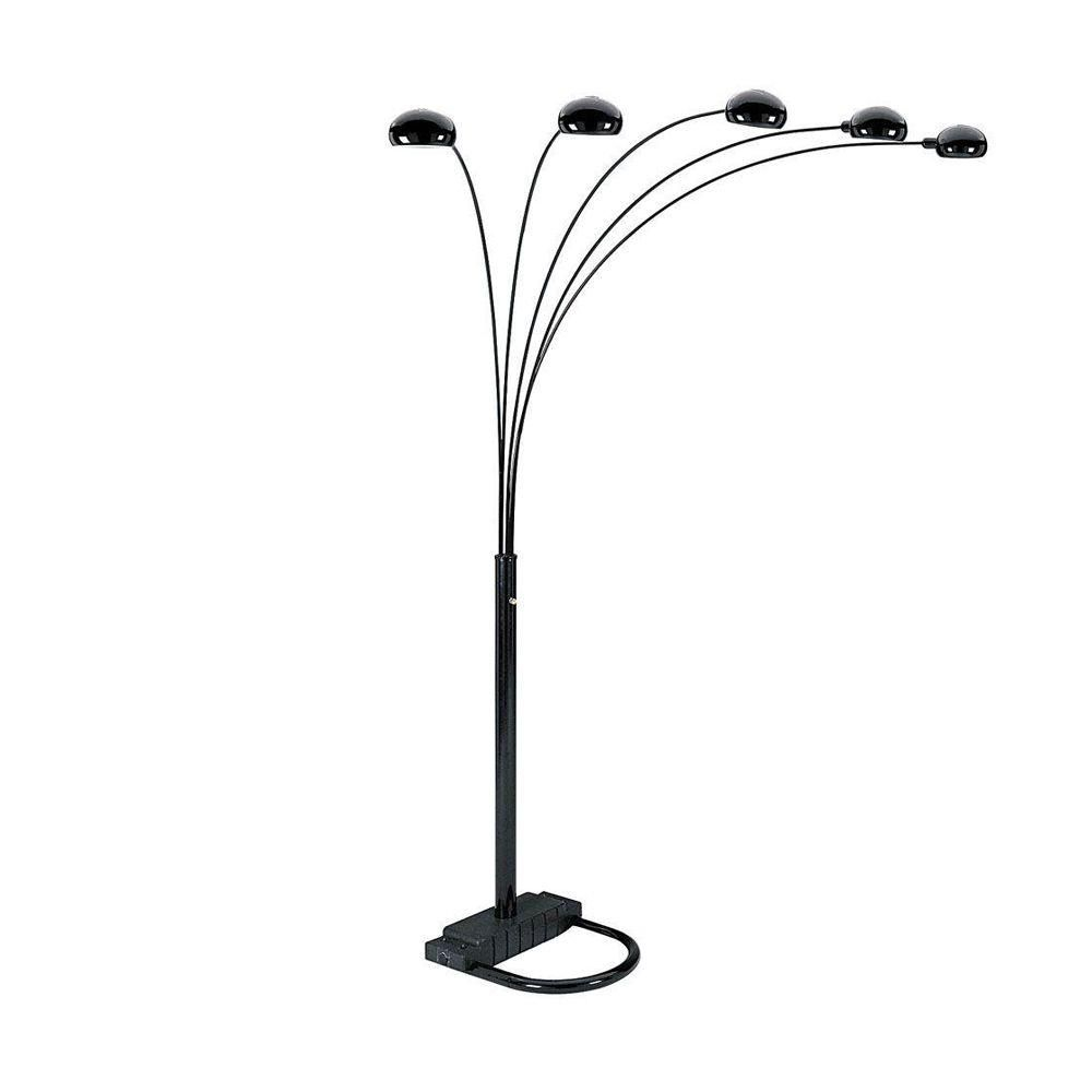 Ore International 84 In 5 Arms Arch Black Floor Lamp regarding sizing 1000 X 1000