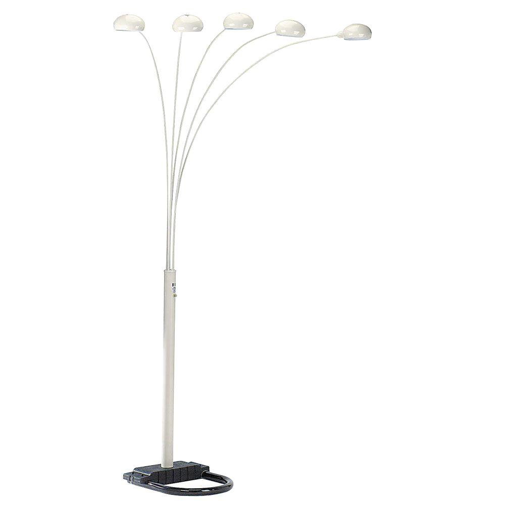 Ore International 84 In 5 Arms White Arch Floor Lamp in measurements 1000 X 1000
