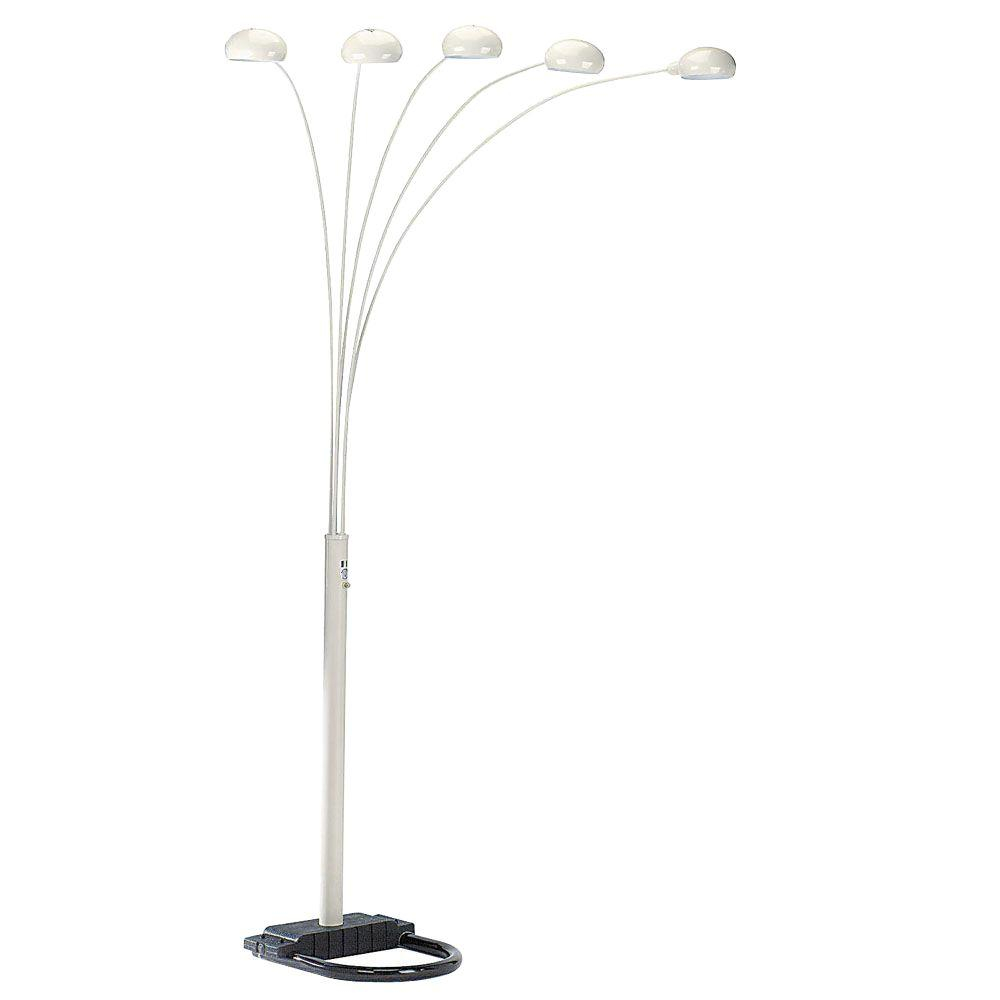 Ore International 84 In 5 Arms White Arch Floor Lamp within measurements 1000 X 1000