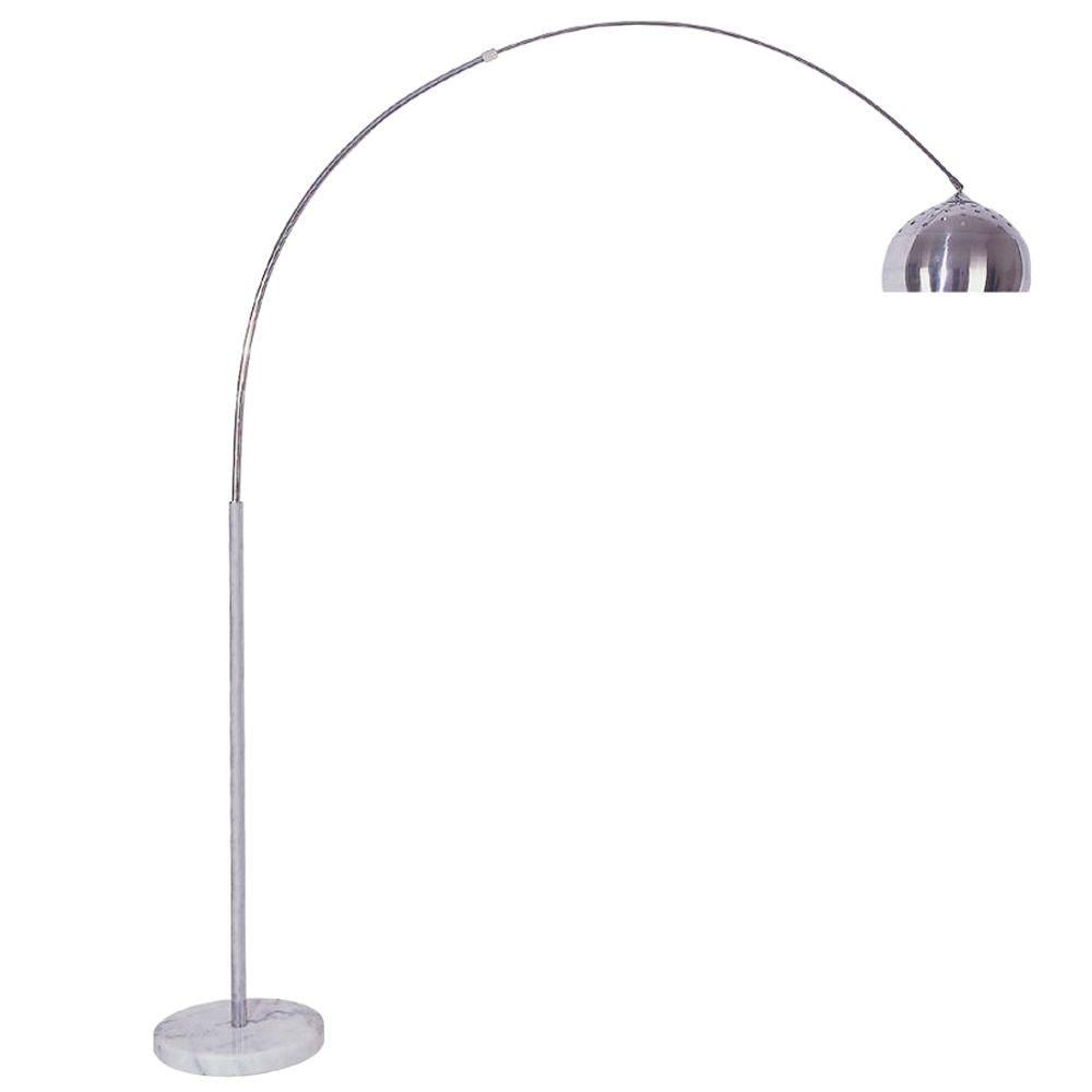 Ore International 85 In Arch Marble Base Silver Floor Lamp with measurements 1000 X 1000