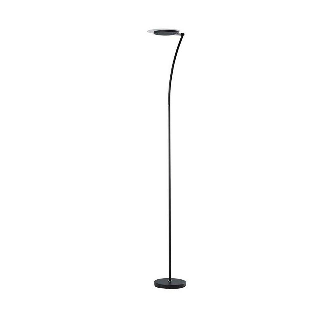 Ore International Castor 72 In Satin Black Led Torchiere Floor Lamp within measurements 1000 X 1000