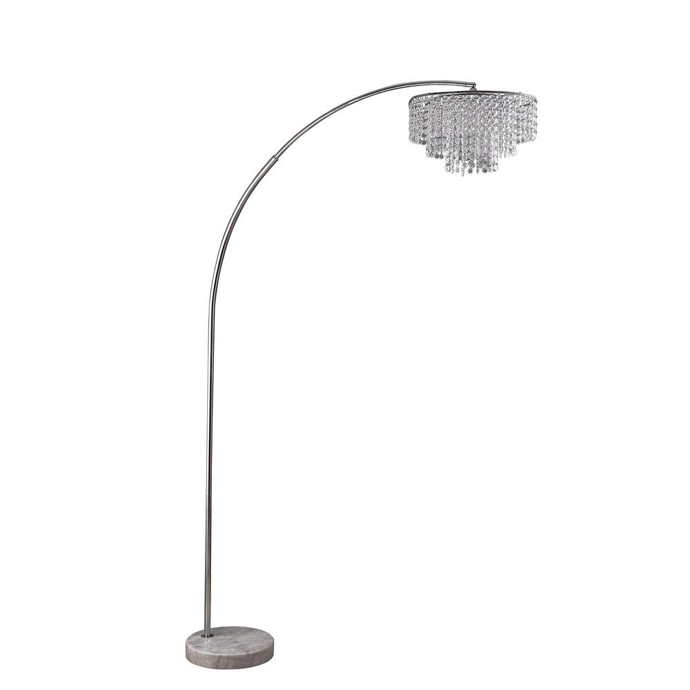 Ore International Clos 86 In Glam Silver 2 Tier Floor Lamp pertaining to sizing 1000 X 1000