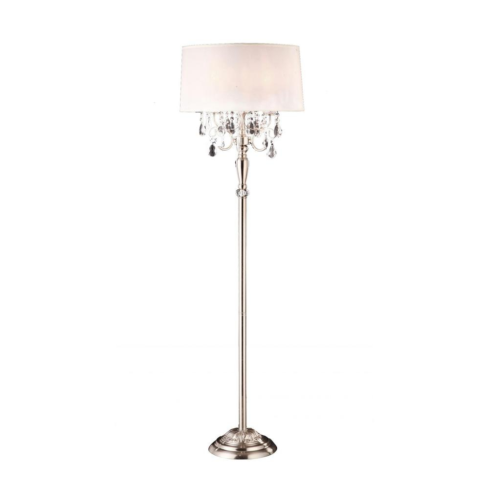 Ore International Crystal 62 In Silver Floor Lamp intended for sizing 1000 X 1000