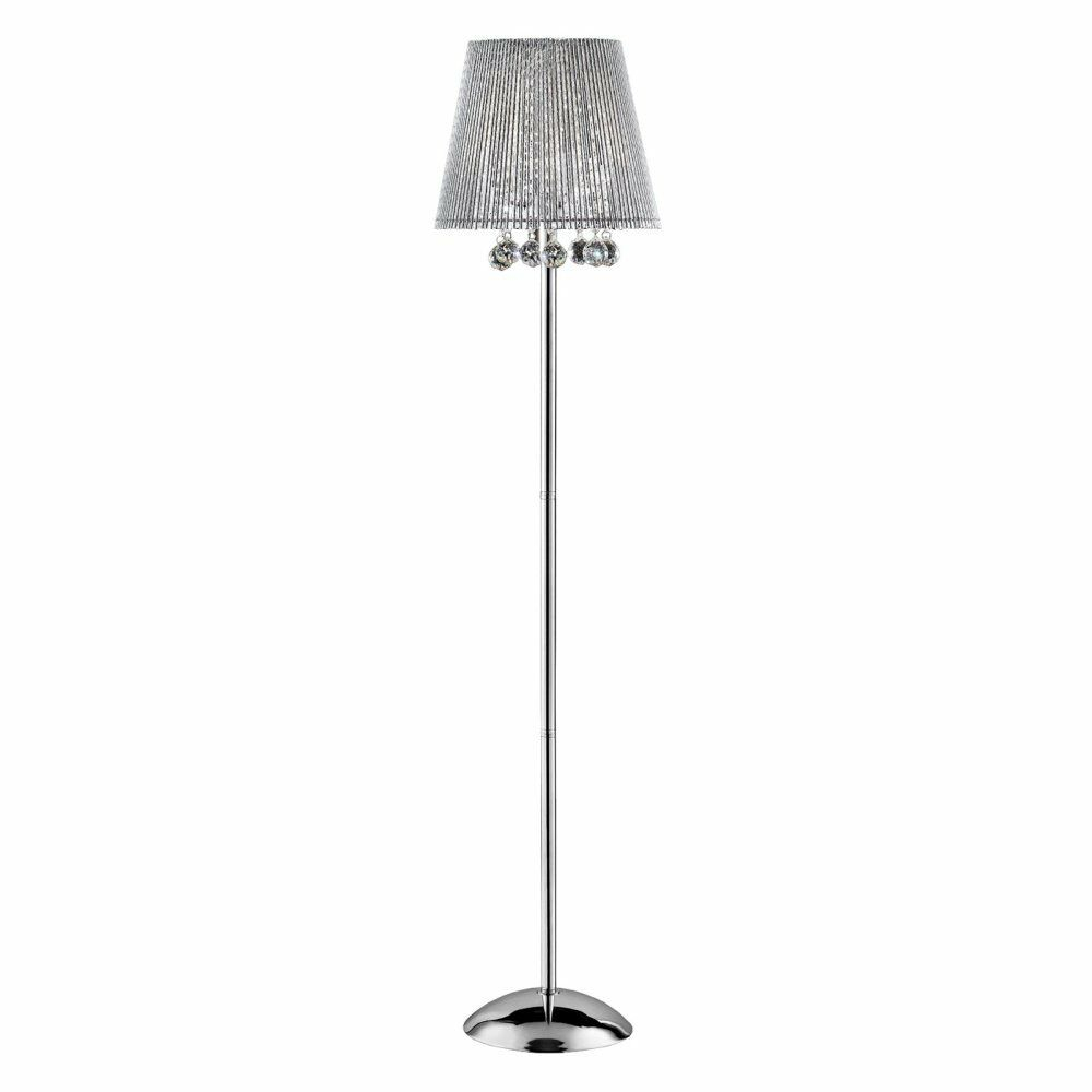 Ore International Dreamer Crystal Floor Lamp Silver with regard to proportions 1000 X 1000