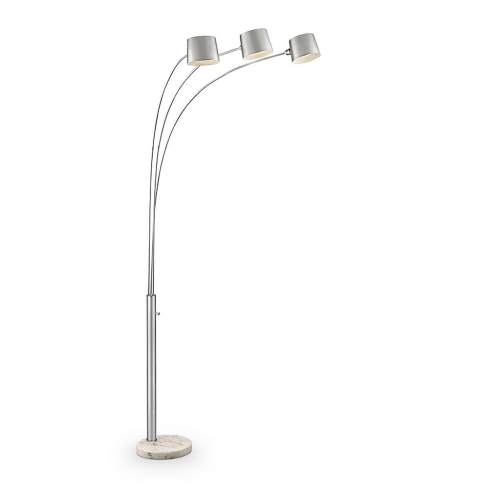 Ore International Nova 81 In Silver 3 Arc Floor Lamp regarding measurements 1000 X 1000