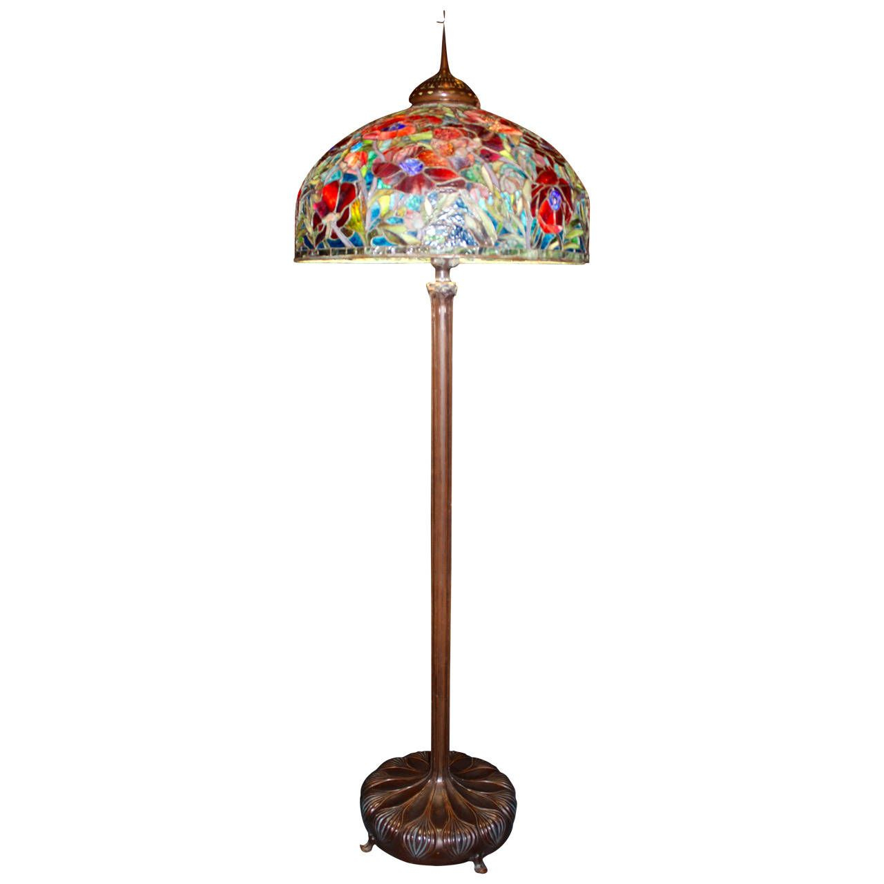 Oriental Poppy Tiffany Style Floor Lamp Lamps Lights Glass pertaining to dimensions 1280 X 1280