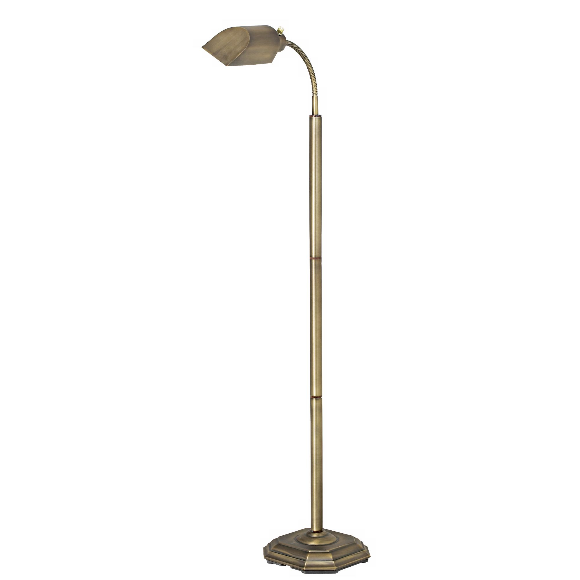 Ott Lite Alexander Brass Energy Saving Gooseneck Floor Lamp in dimensions 2000 X 2000