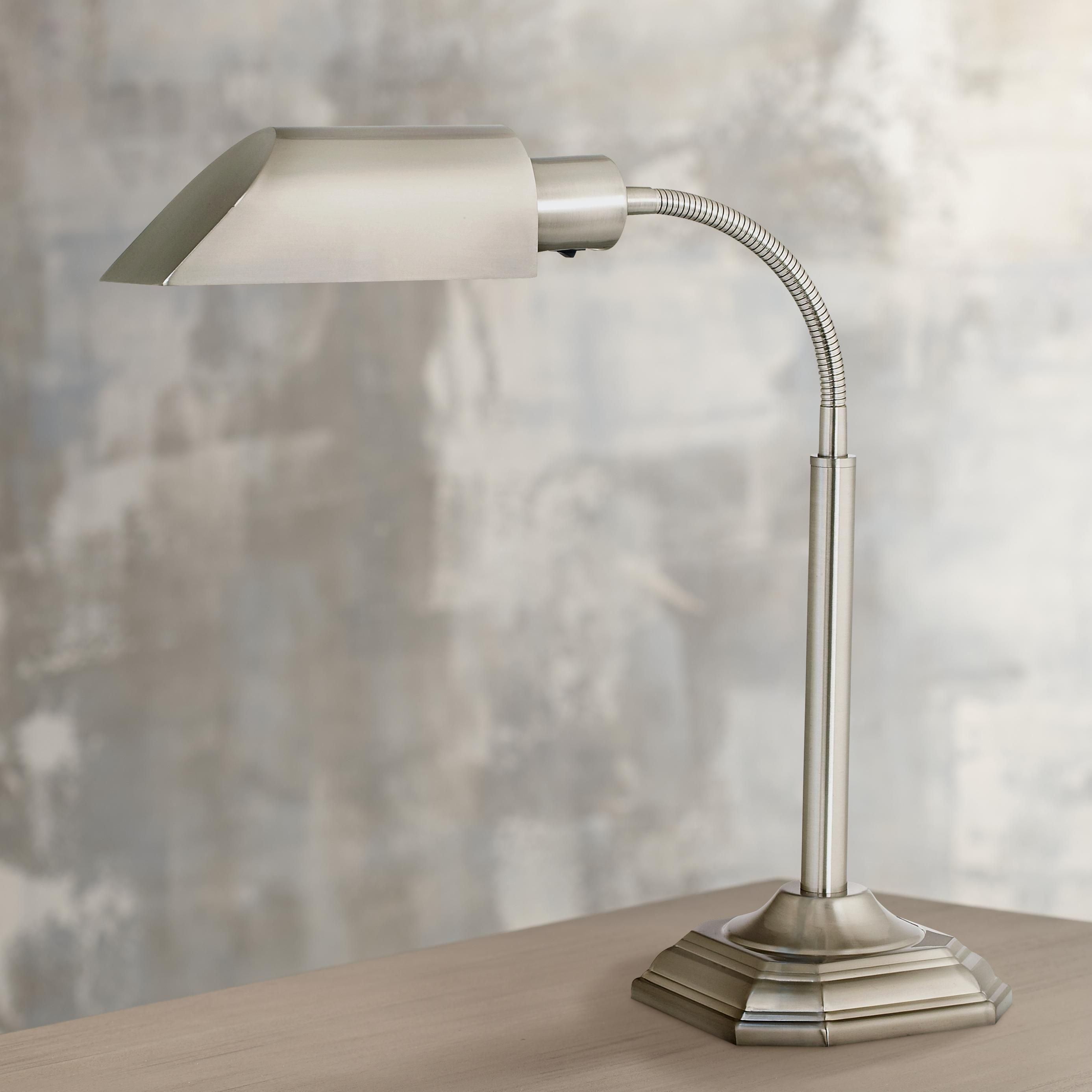 Ott Lite Alexander Nickel Energy Saving Gooseneck Desk Lamp intended for sizing 2774 X 2774