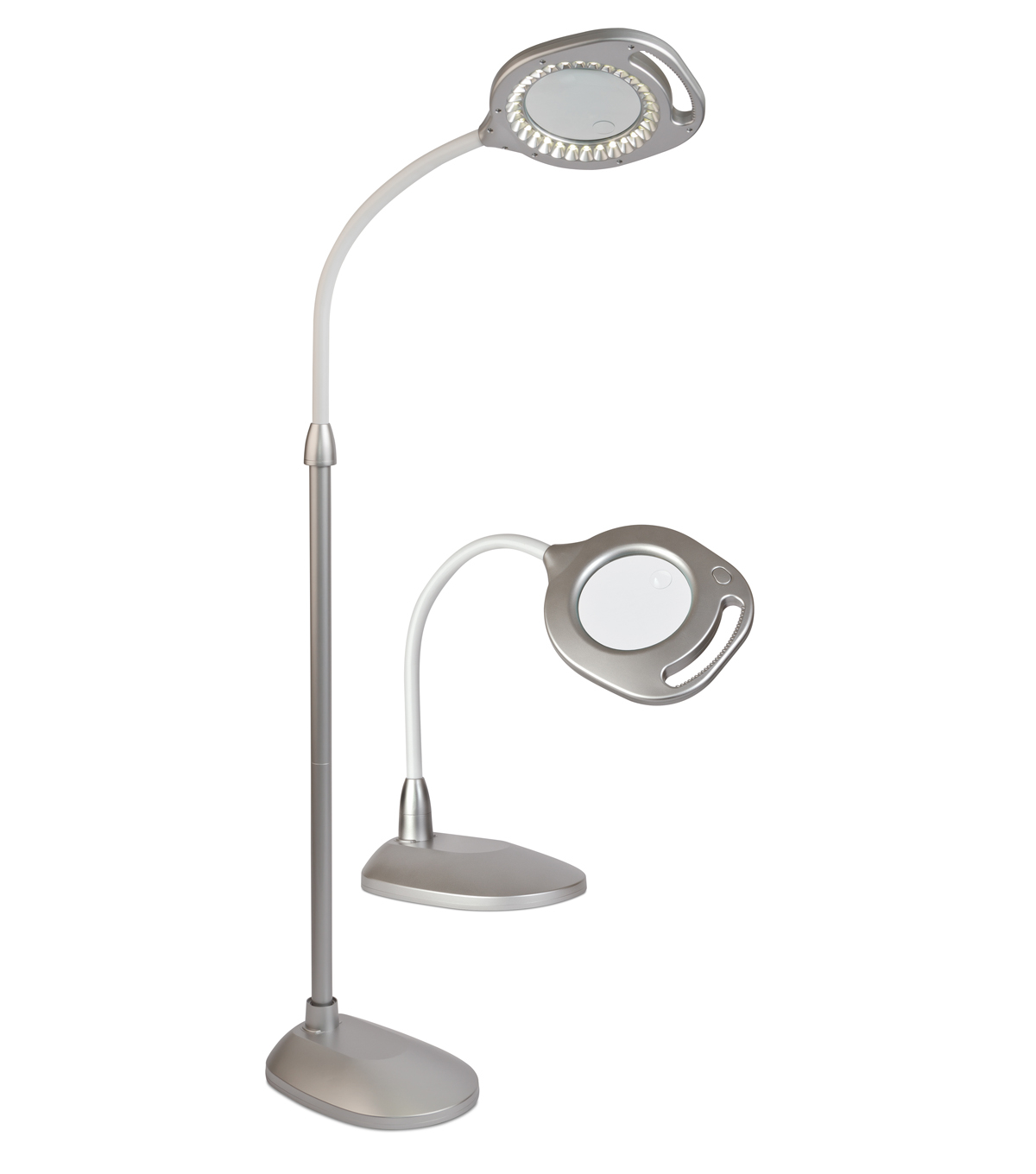 Ottlite 2 In 1 Led Magnifier Floor Table Lamp Silver in proportions 1200 X 1360