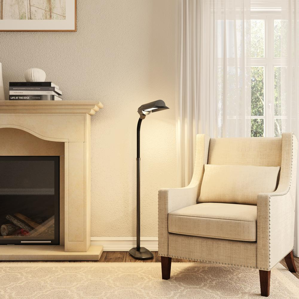 Ottlite 50 In Gooseneck Black Floor Lamp in size 1000 X 1000