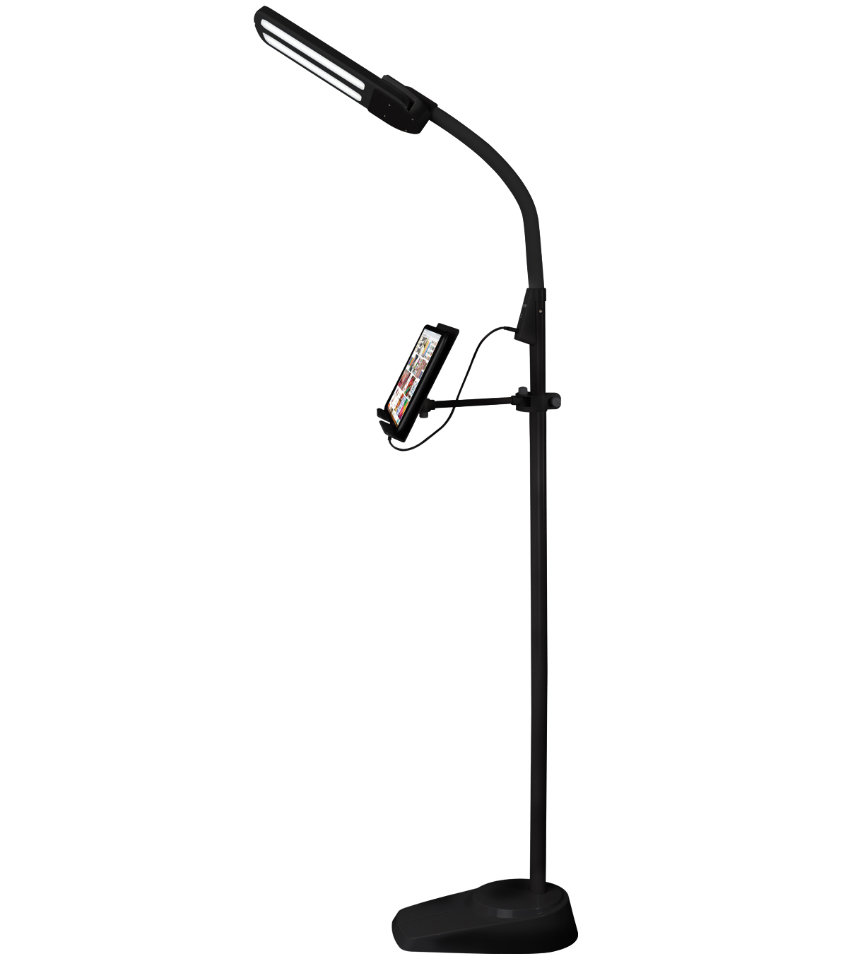 Ottlite Dual Shade Led Floor Lamp With Usb Charging Station Black in dimensions 1200 X 1360