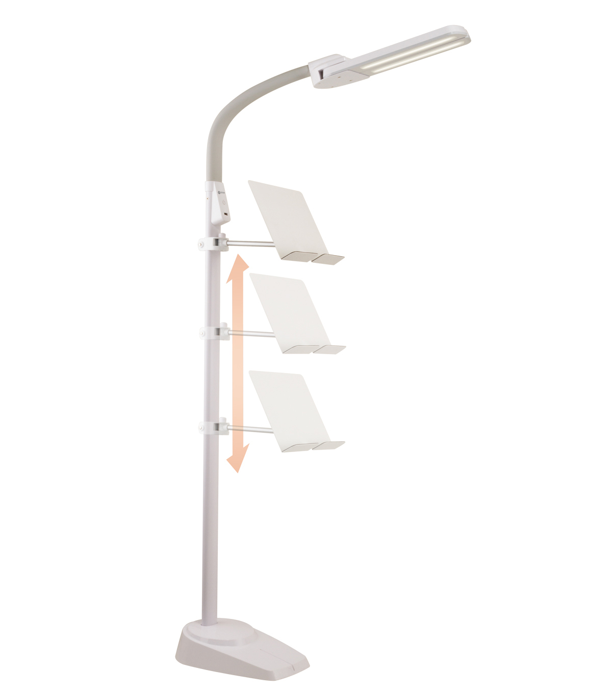 Ottlite Dual Shade Led Floor Lamp With Usb Charging Station White pertaining to measurements 1200 X 1360