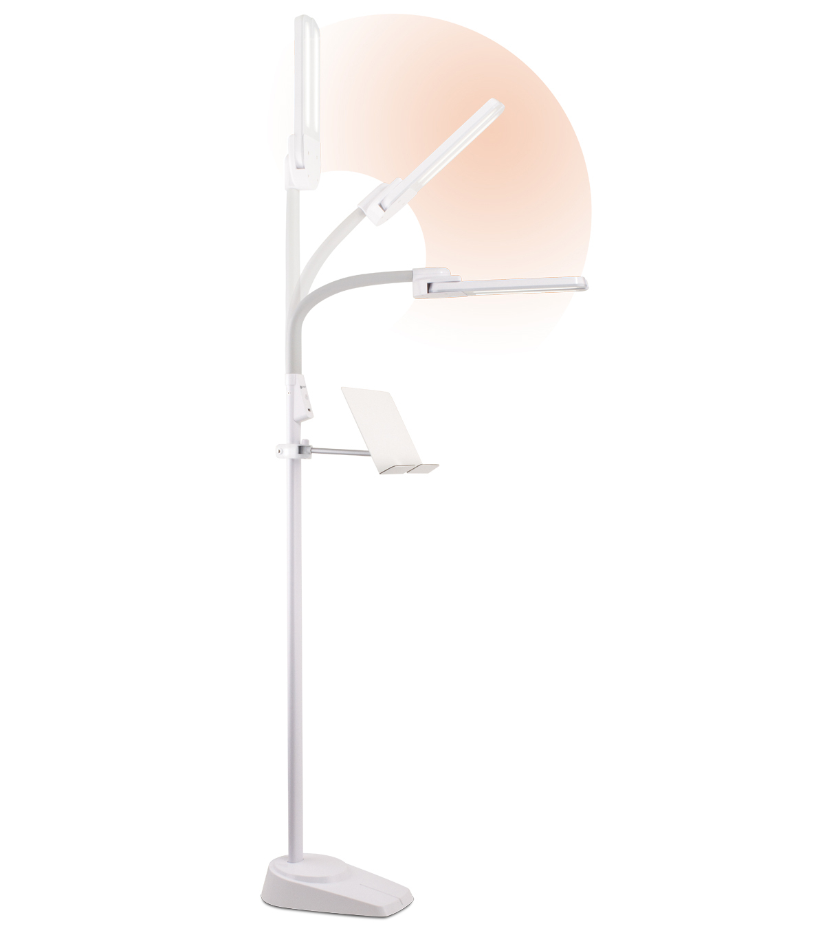 Ottlite Dual Shade Led Floor Lamp With Usb Charging Station White throughout proportions 1200 X 1360