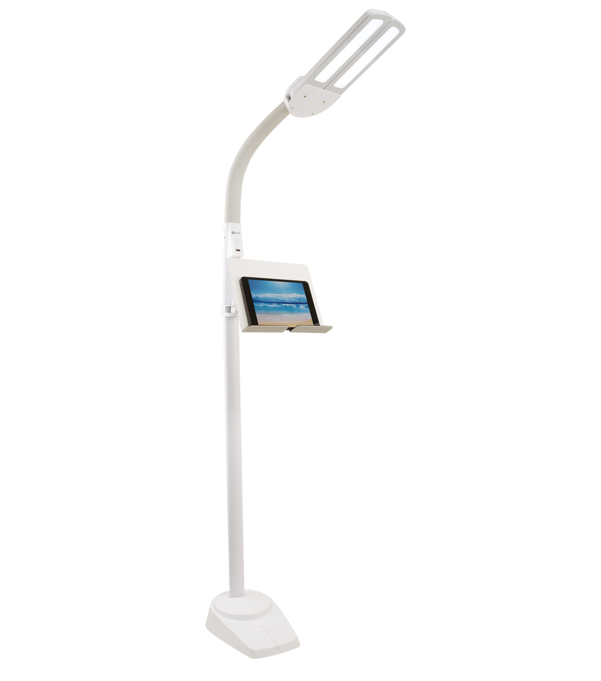 Ottlite Dual Shade Led Floor Lamp With Usb Charging Station White within sizing 1200 X 1360