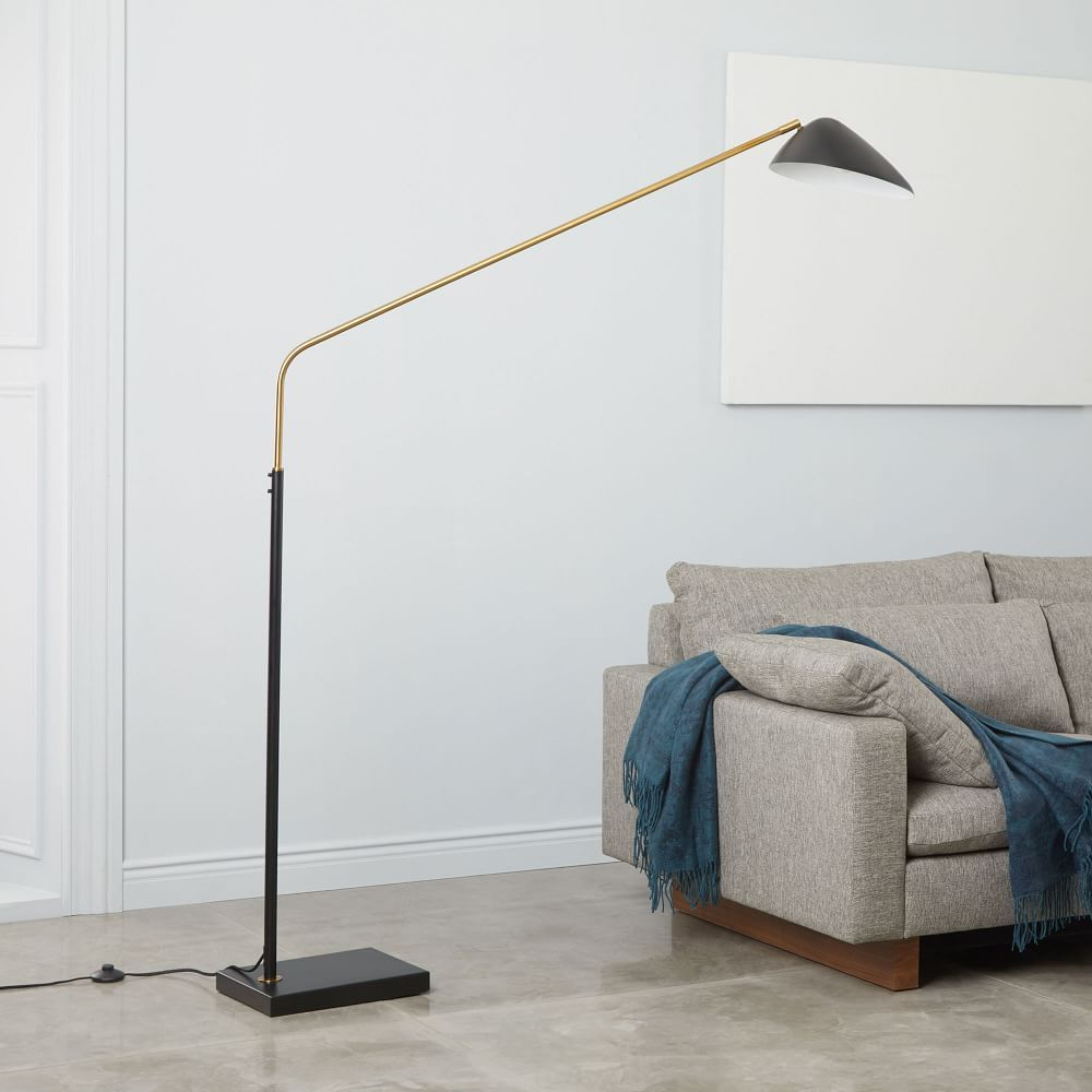 Overarching Curvilinear Mid Century Floor Lamp Black intended for dimensions 1000 X 1000