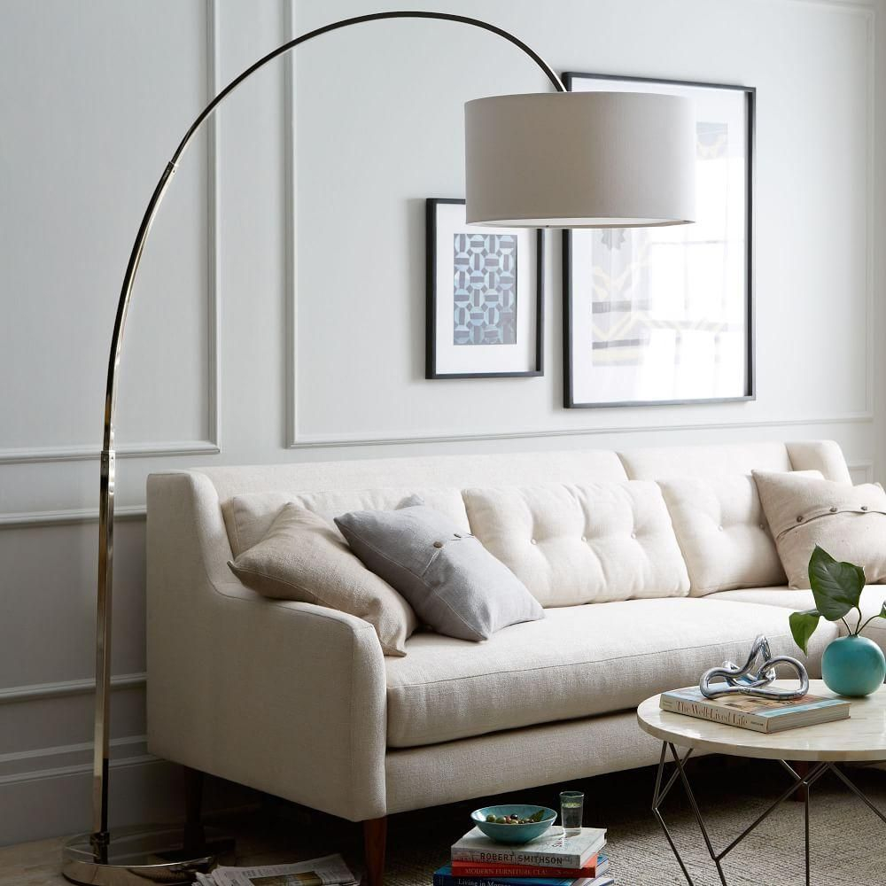 Overarching Floor Lamp Polished Nickelwhite In 2019 with regard to sizing 1000 X 1000
