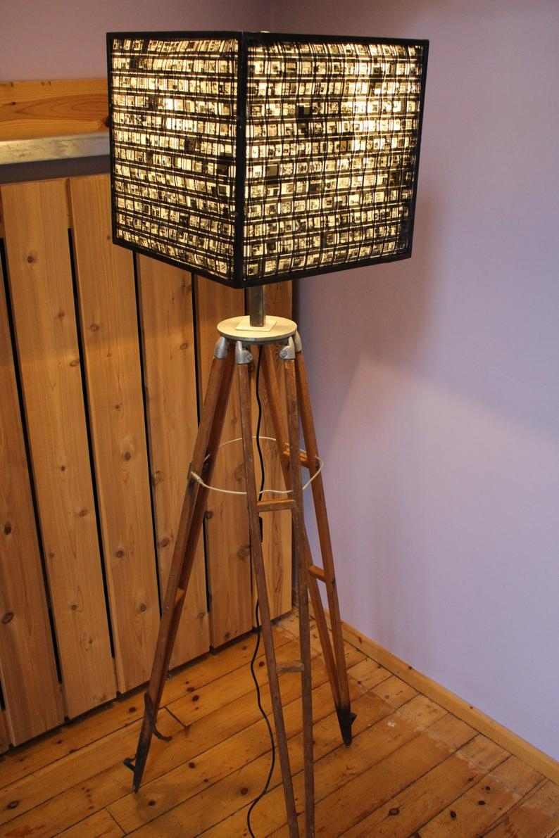 Oversized Tripod Floor Lamp Light With Microfilm Shade And Steel Frame Industrial Loft Lighting throughout size 794 X 1191