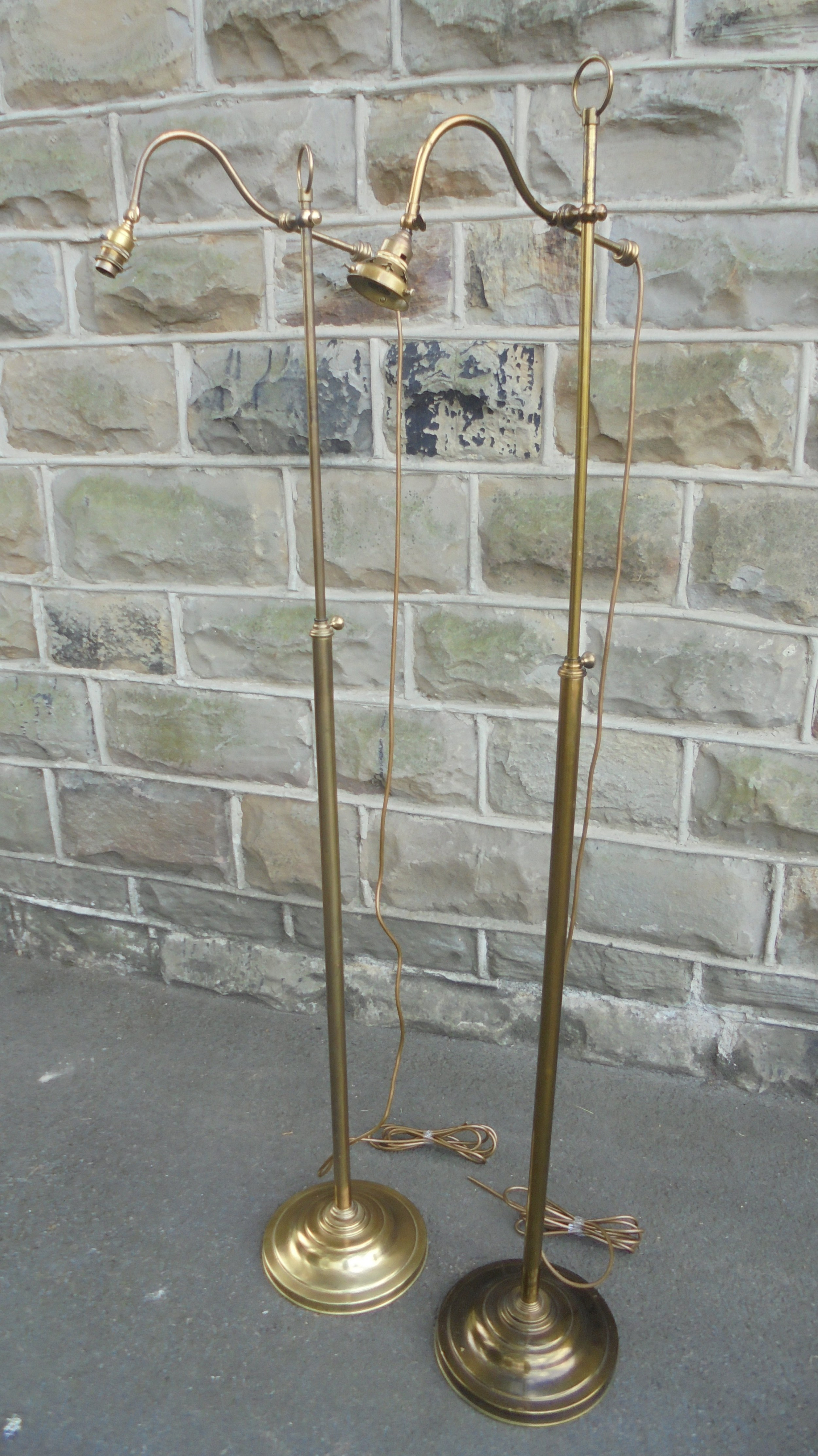 Pair Brass Adjustable Floor Standing Reading Lamps 563483 with measurements 2500 X 4448