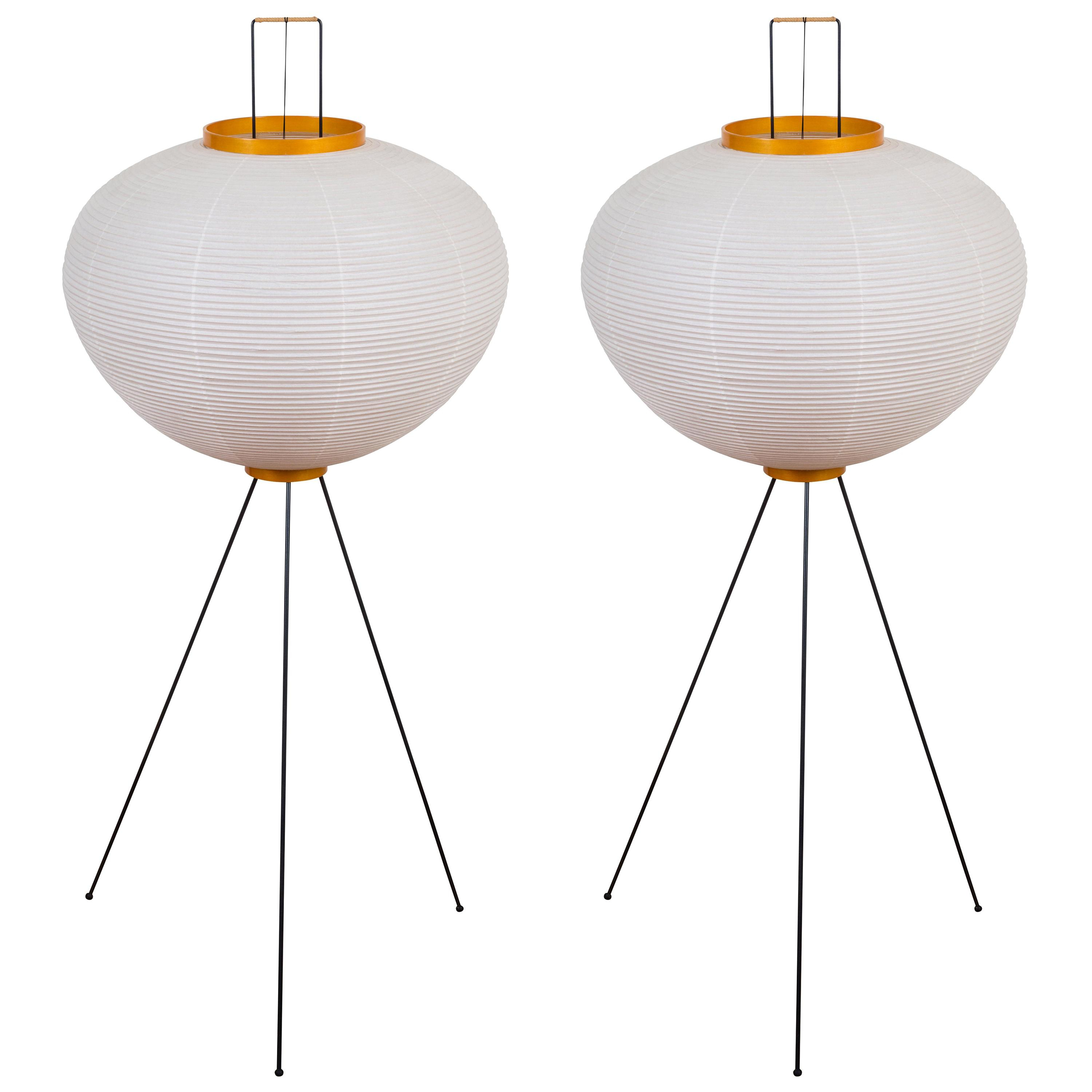 Pair Of Akari 10a Floor Lamps Isamu Noguchi Bei 1stdibs intended for proportions 3000 X 3000