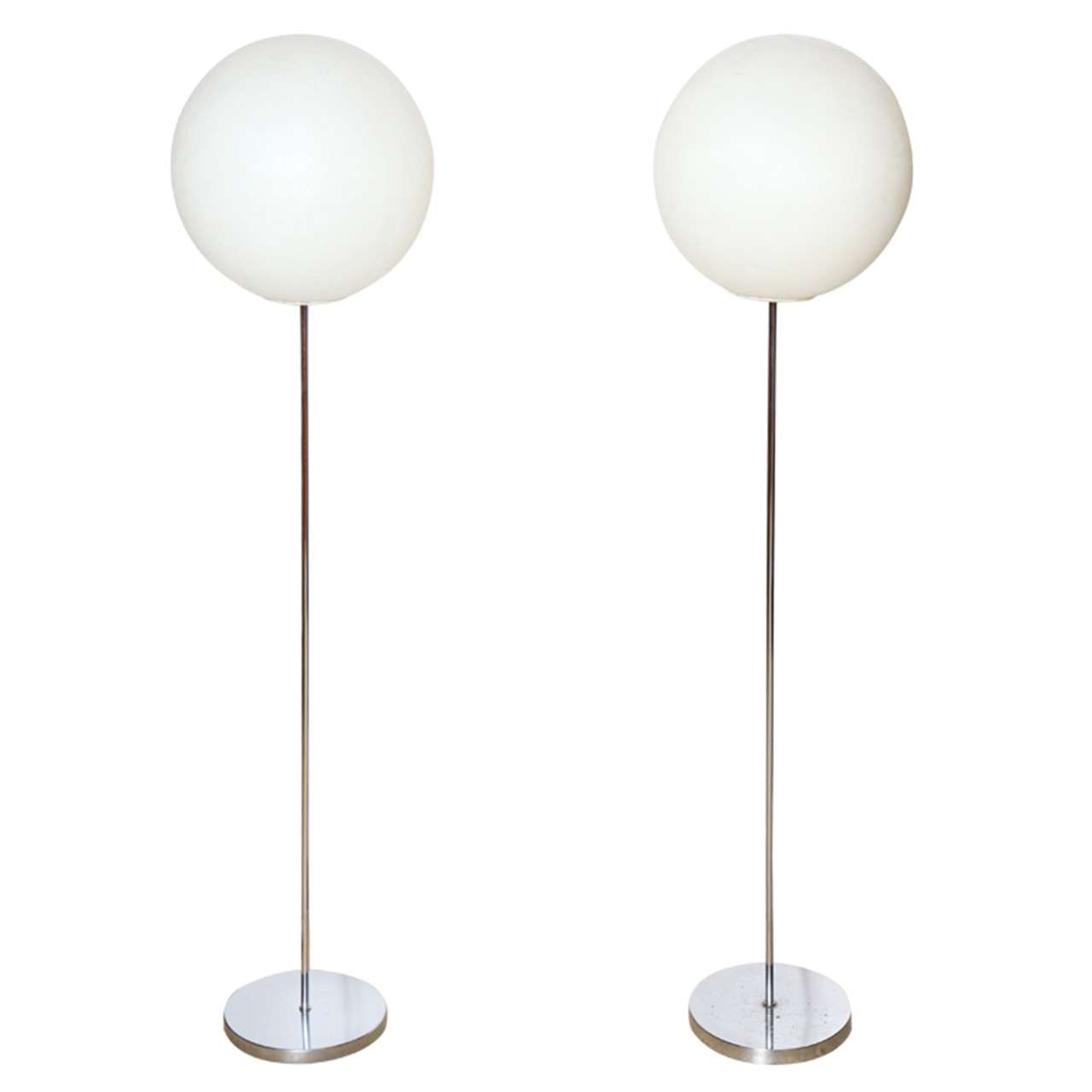 Pair Of Neal Small Floor Lamps 1960s Polypropylene Globe pertaining to measurements 1280 X 1280