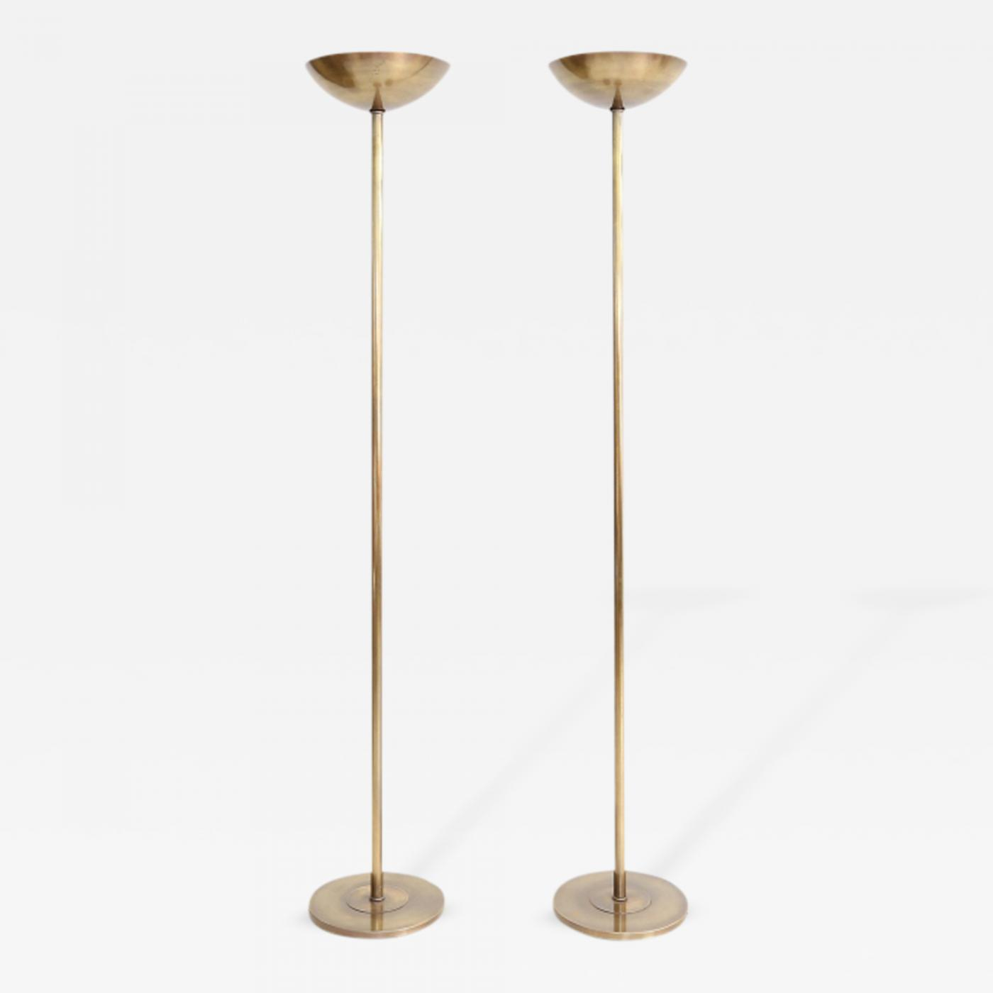 Pair Of Uplighting Brass Floor Lamps regarding proportions 1400 X 1400