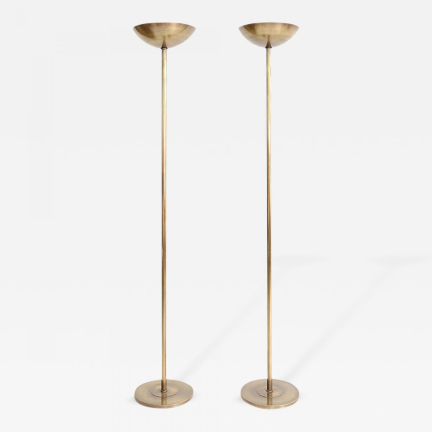 Pair Of Uplighting Brass Floor Lamps with regard to proportions 1400 X 1400