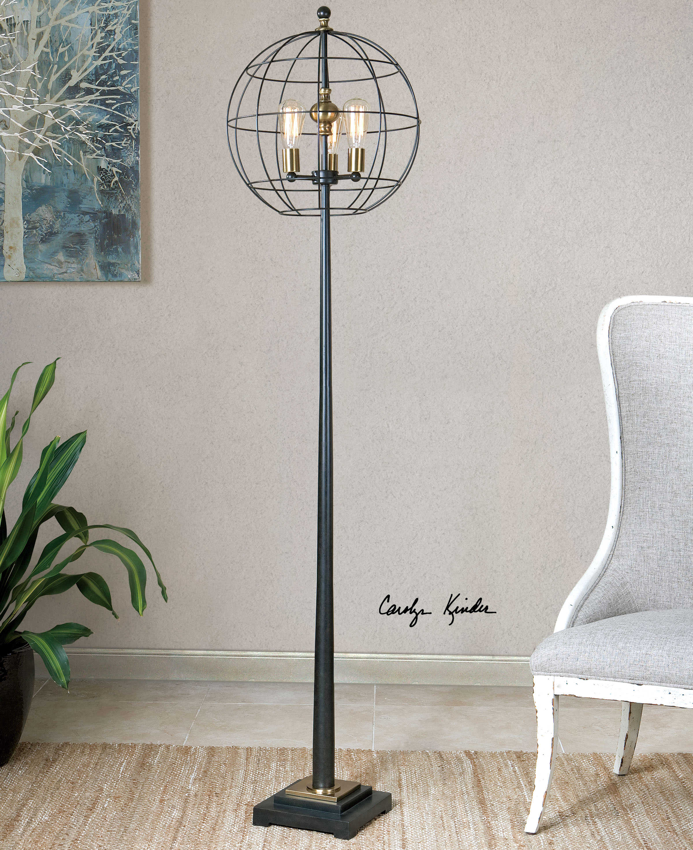 Palla Floor Lamp Uttermost for dimensions 2400 X 2946