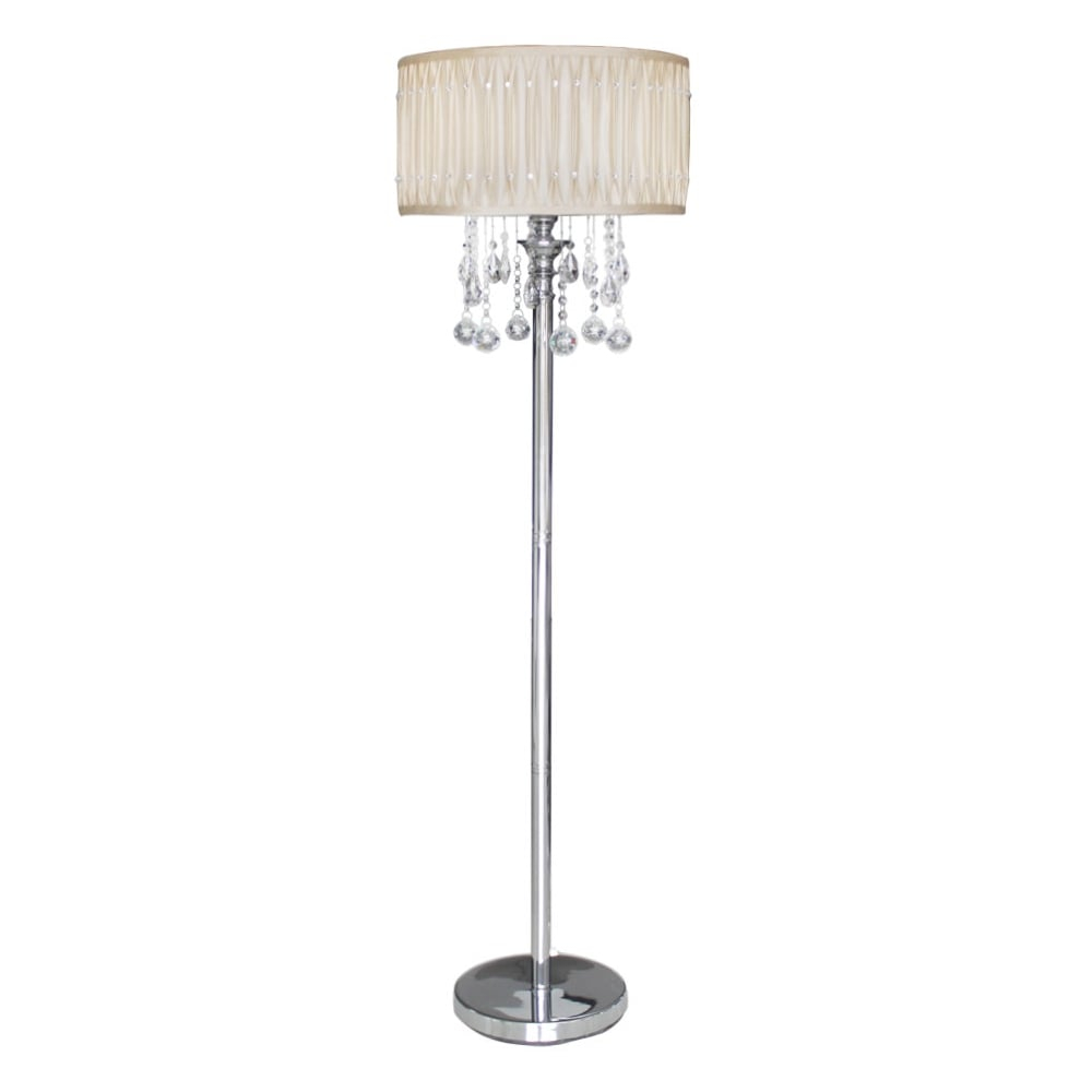 Paris Chrome Floor Lamp With Crystal Cut Glass Droplets intended for measurements 1000 X 1000