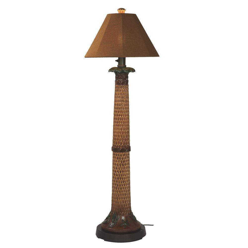 Patio Living Concepts 60 In Palm Bark Outdoor Floor Lamp With Teak Shade intended for proportions 1000 X 1000
