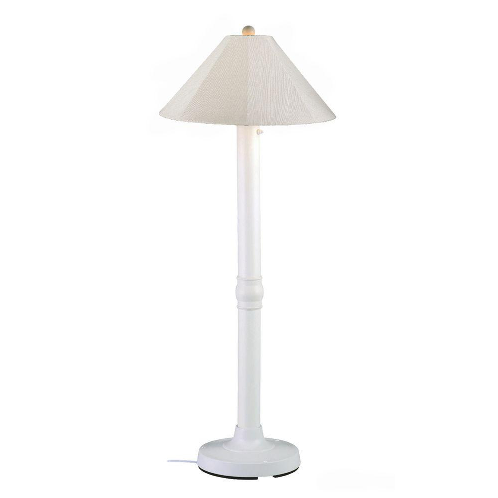 Patio Living Concepts Seaside 60 In White Outdoor Floor Lamp With Canvas Linen Shade with measurements 1000 X 1000