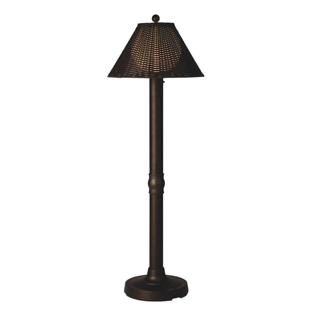 Patio Living Concepts Tahiti Ii 60 In Bronze Floor Lamp With Walnut Wicker Shade with regard to size 1000 X 1000