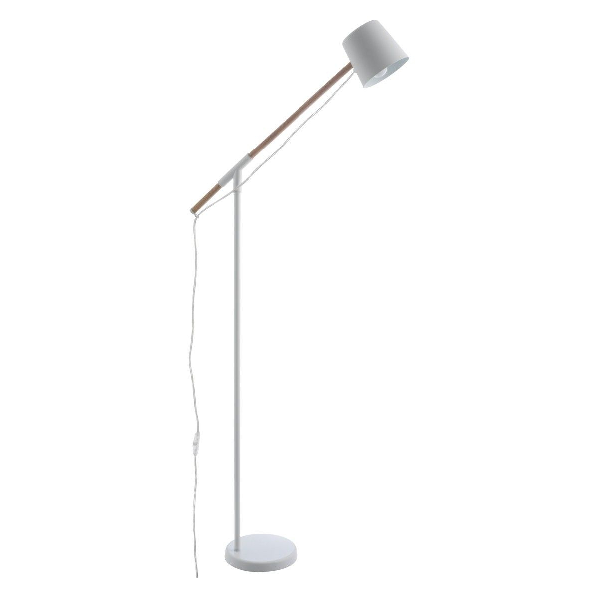 Peeta White Metal And Wood Floor Lamp Wood Floor Lamp pertaining to proportions 1200 X 1200