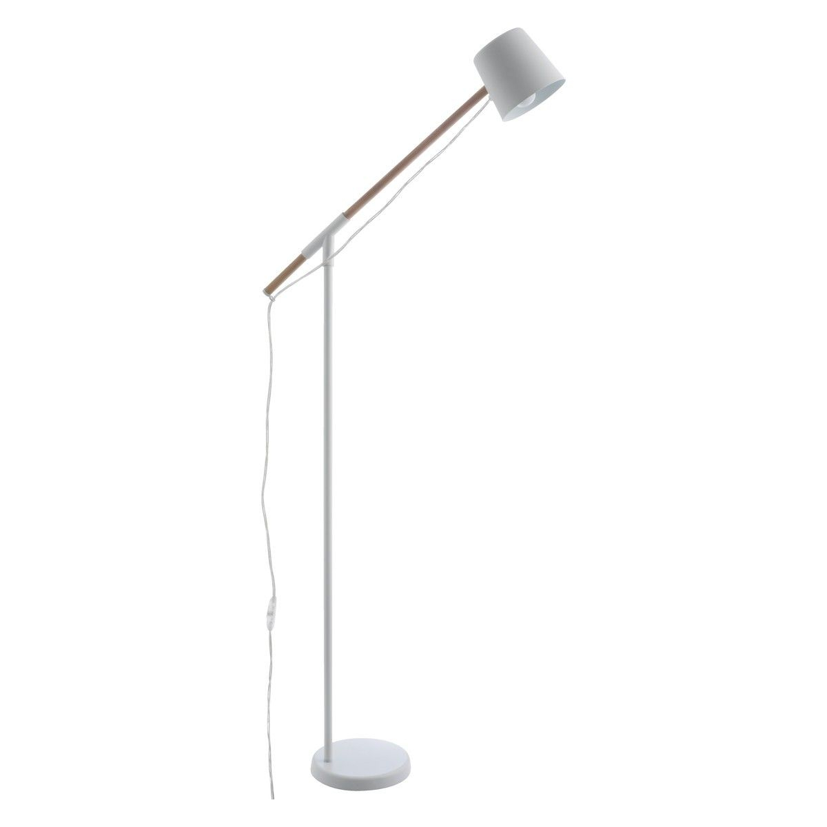 Peeta White Metal And Wood Floor Lamp Wood Floor Lamp throughout proportions 1200 X 1200