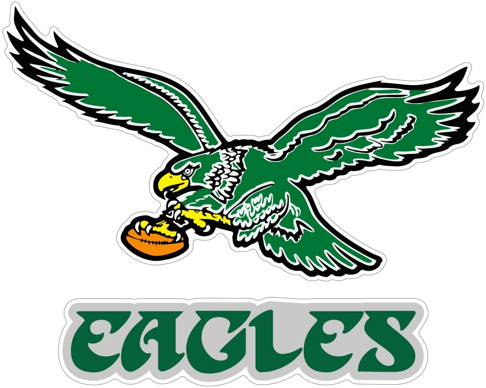 Philadelphia Eagles Color Die Cut Vinyl Decal Sticker You Choose Size 2 34 inside sizing 1600 X 1277