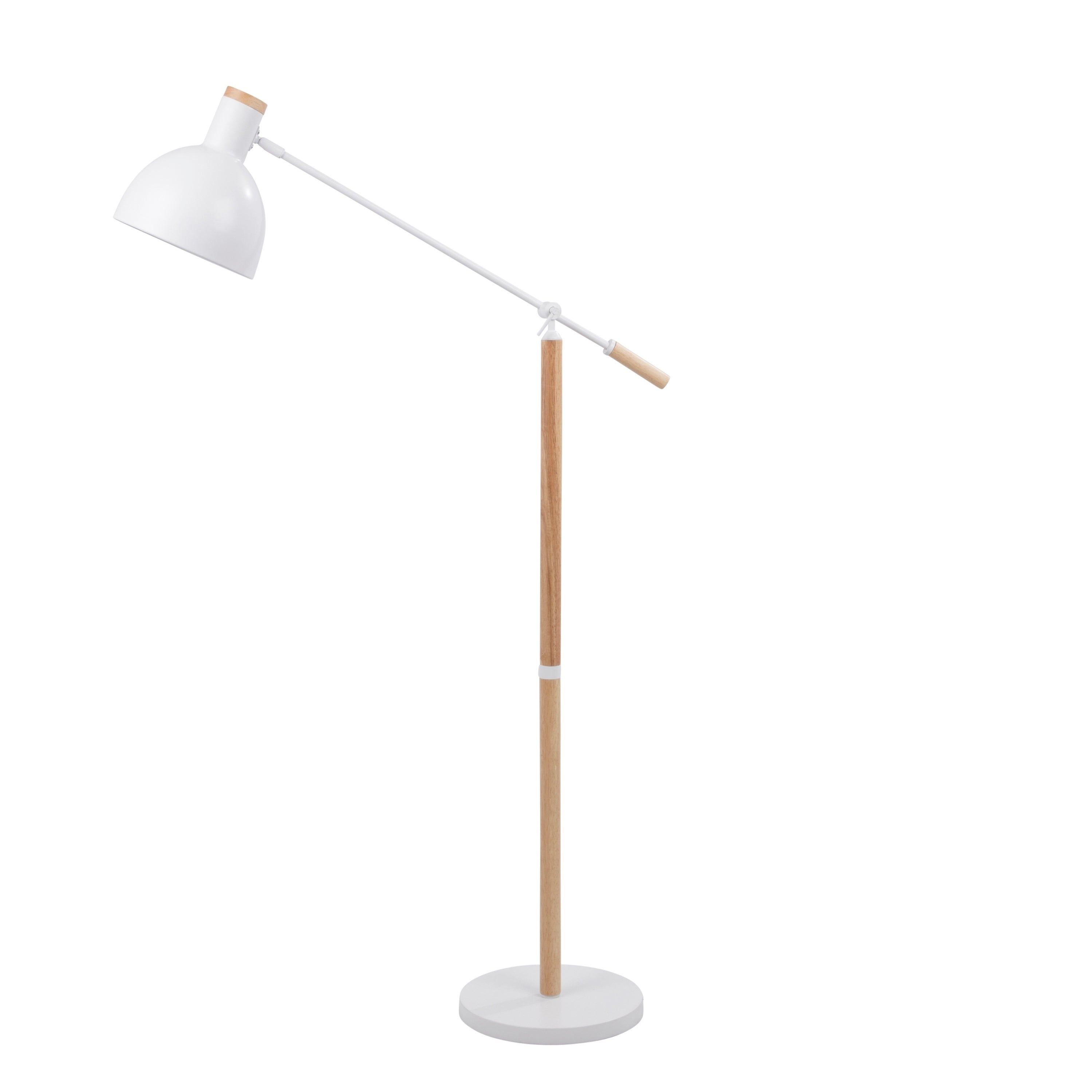 Pix Contemporary Floor Lamp In Natural Wood And Matte White Metal pertaining to measurements 2999 X 2999