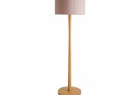 Pole Oak Wooden Floor Lamp With Pink Silk Shade for proportions 1200 X 925