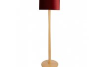 Pole Oak Wooden Floor Lamp With Red Velvet Shade in proportions 1200 X 925