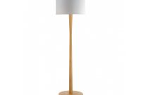 Pole Oak Wooden Floor Lamp With White Shade for measurements 1200 X 925