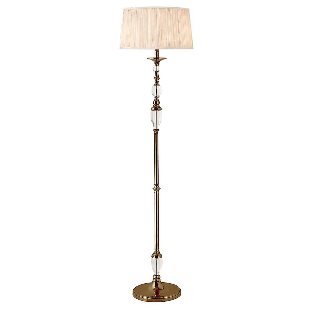 Polina Antique Brass Floor Lamp With Beige Shade Interiors 1900 70811 intended for proportions 1000 X 1000