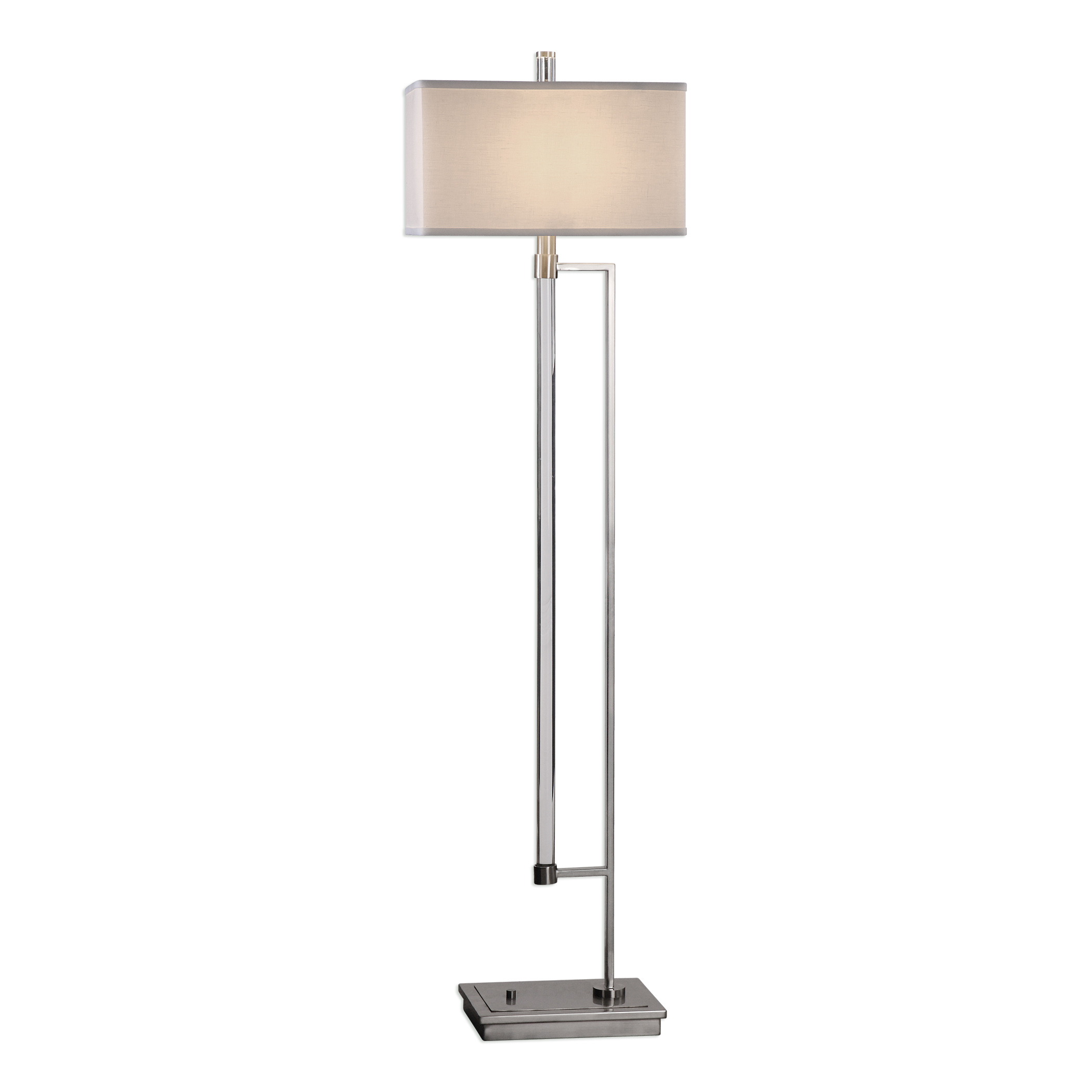 Polished Silver Chrome Arm Floor Lamp Acrylic Mid Century Modern Geometric regarding size 2100 X 2100