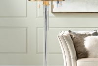 Possini Euro Cadence Crystal Column Floor Lamp Satin Brass in proportions 1403 X 2000