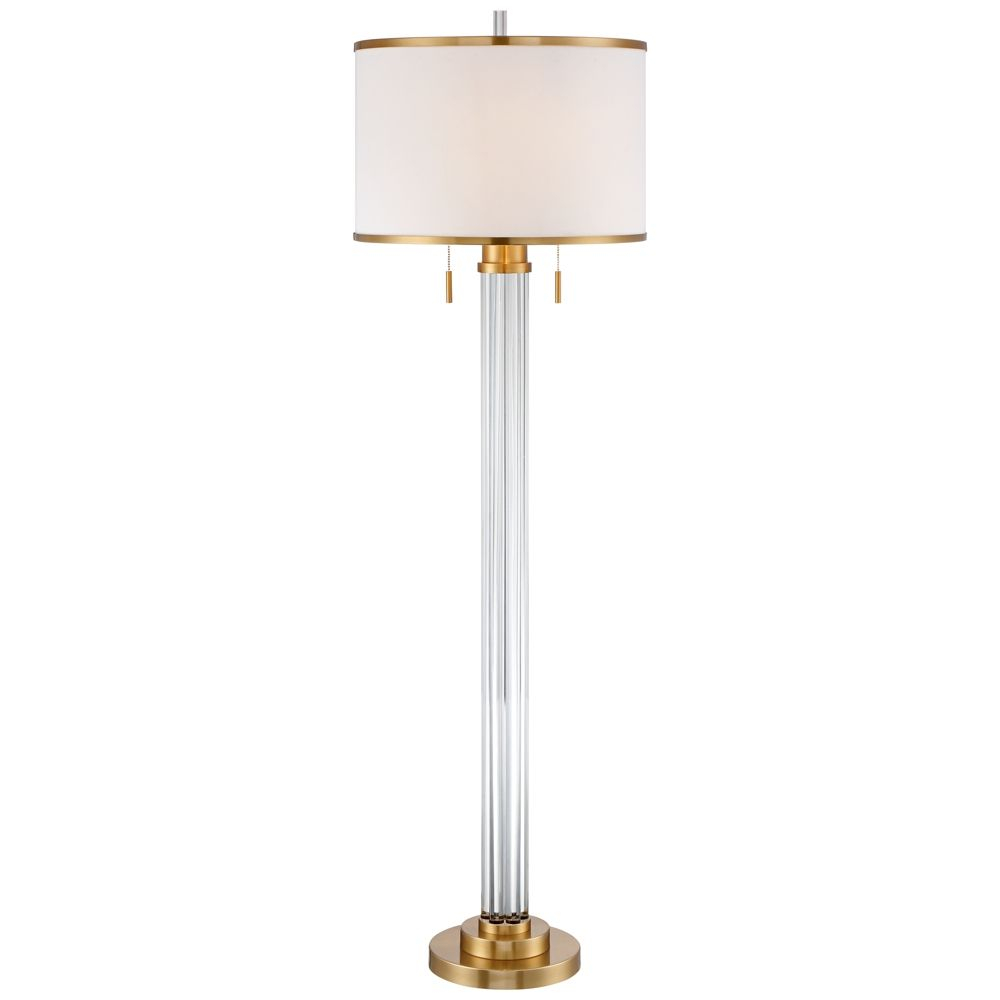 Possini Euro Cadence Crystal Column Floor Lamp Satin Brass regarding size 1000 X 1000