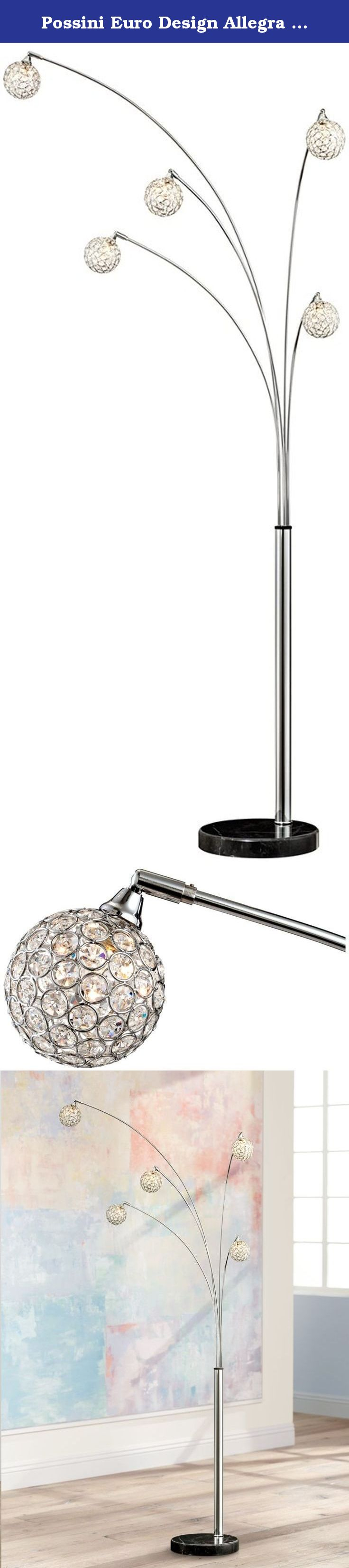 Possini Euro Design Allegra Crystal Ball Arc Floor Lamp A in size 736 X 3303