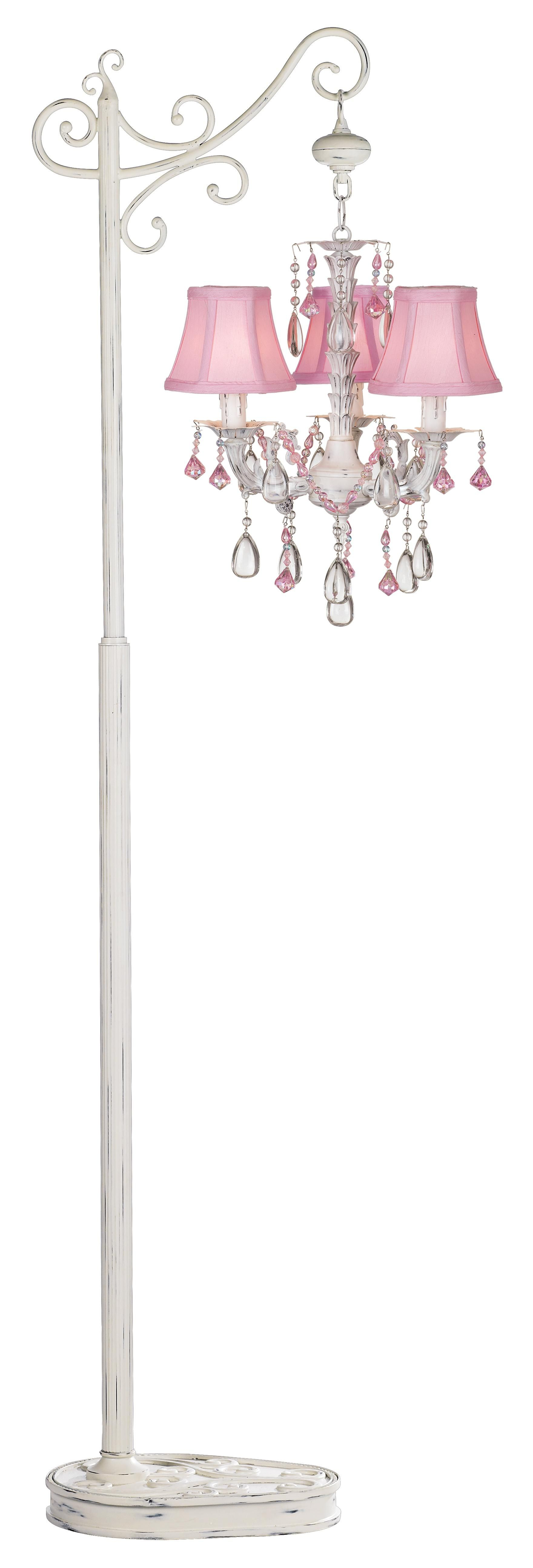 Pretty In Pink Three Light Floor Stand Chandelier intended for proportions 1760 X 5174