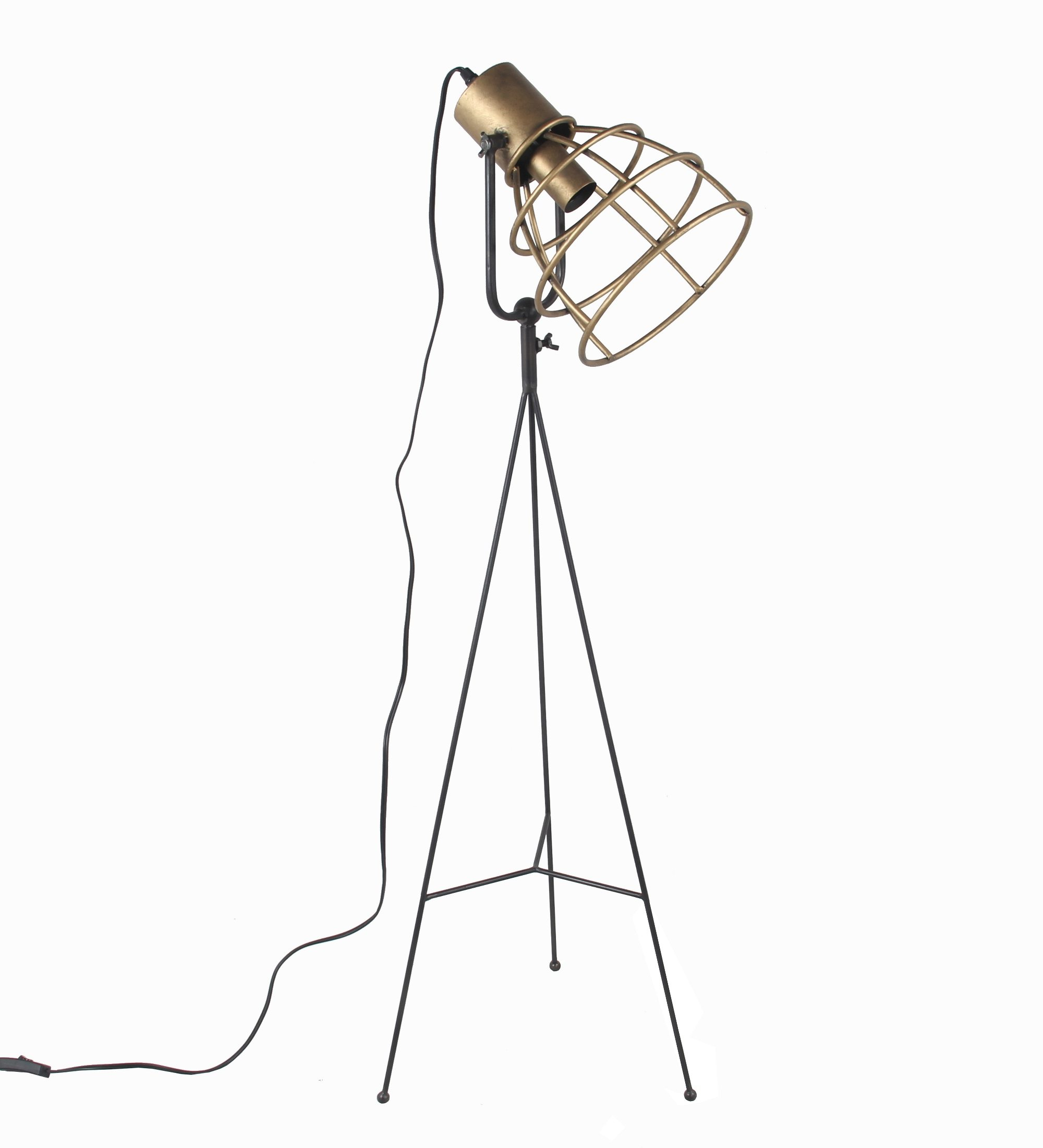 Privilege Large Industrial Floor Lamp Gold Color With Metallic Finish for measurements 2000 X 2200