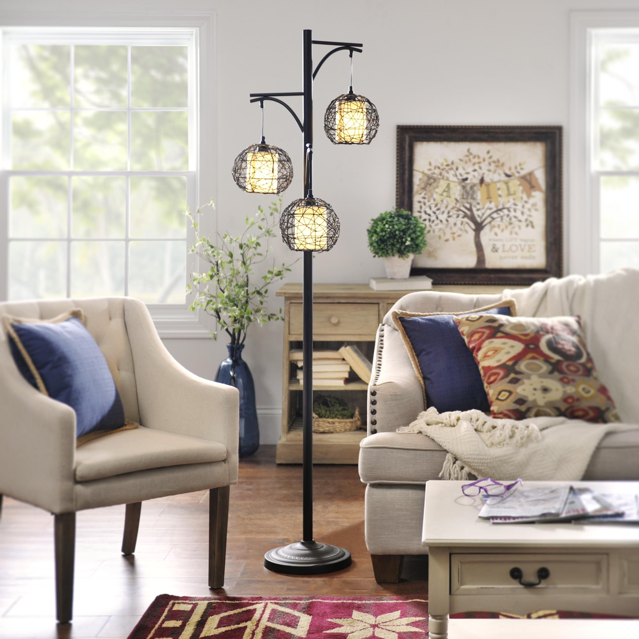 Product Details Triple Wicker Floor Lamp In 2019 Living intended for proportions 2540 X 2540