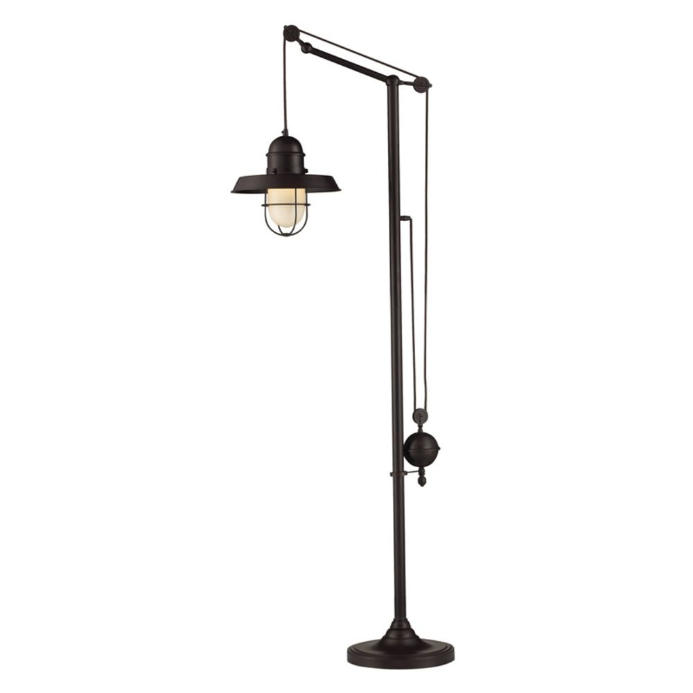 Pulley Floor Lamp With Cage Shade Bronze Finish At Destination Lighting regarding sizing 1000 X 1000