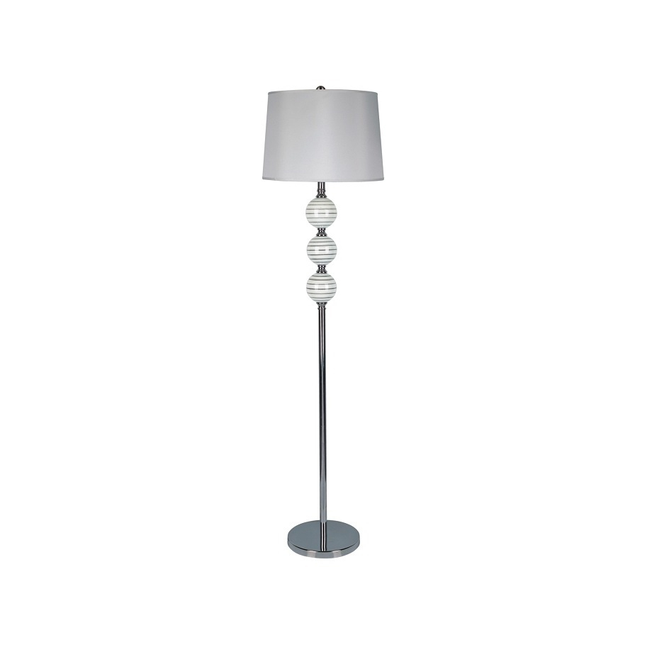 Q Max Lux White Triple Orb Floor Lamp With Chrome Base for size 920 X 920