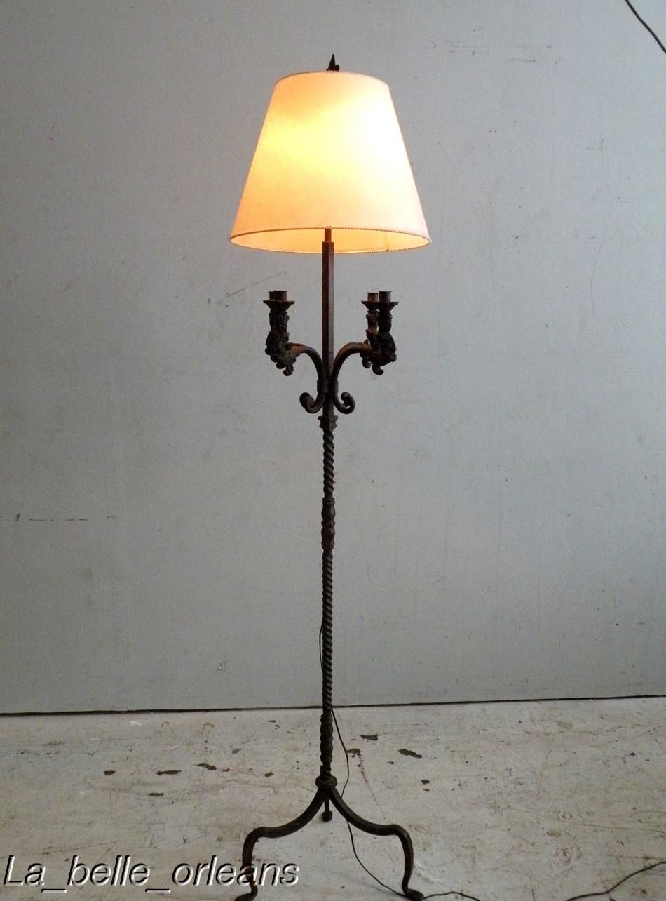 Rare Wrought Iron Figural Floor Lamp Electriccandle For with sizing 950 X 1284