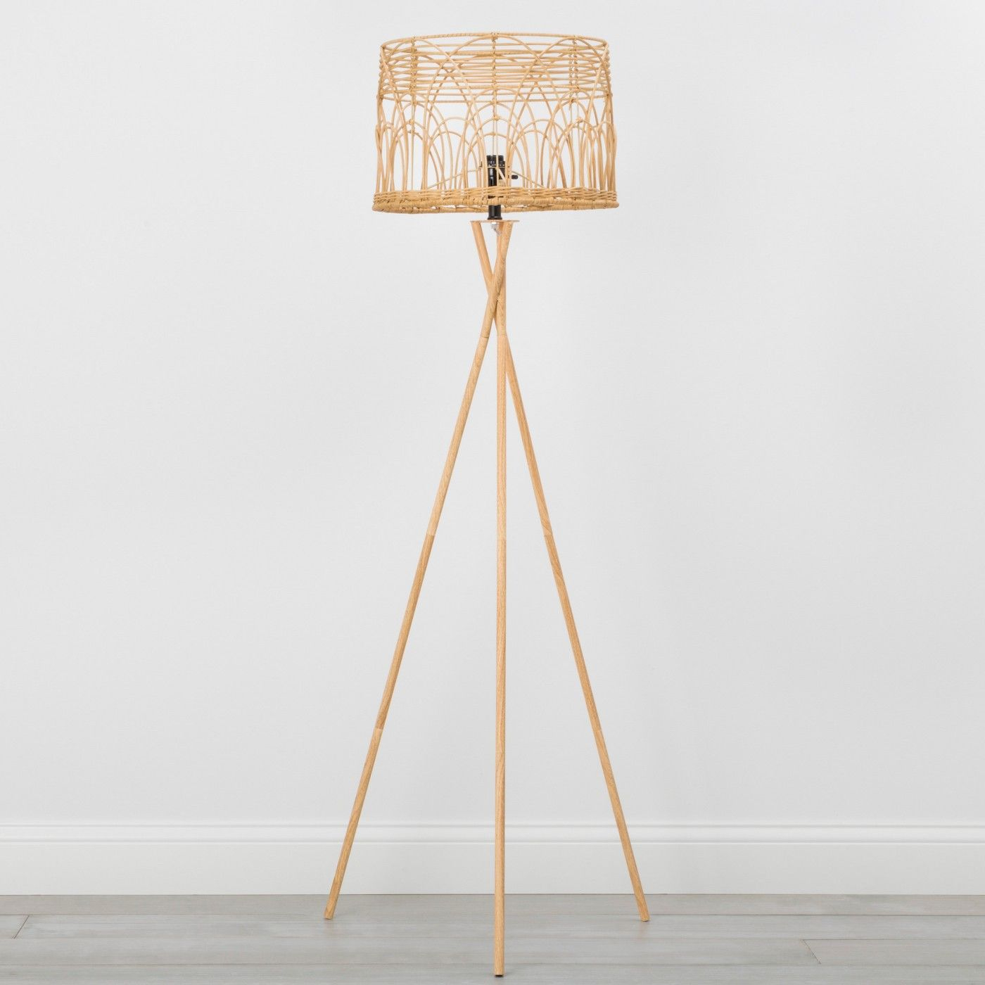 Rattan Tripod Floor Lamp Natural Opalhouse Image 1 Of 4 in proportions 1400 X 1400